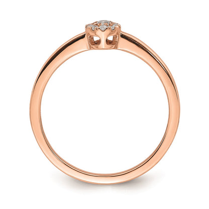 0.10ct. CZ Solid Real 14k Rose Gold Complete Promise Ring