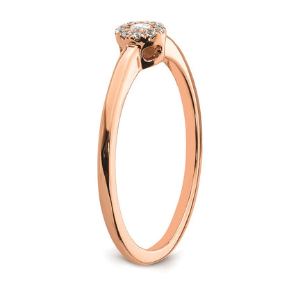 0.10ct. CZ Solid Real 14k Rose Gold Complete Promise Ring