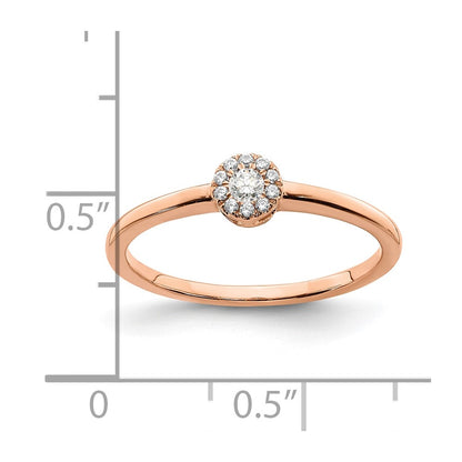 0.10ct. CZ Solid Real 14k Rose Gold Complete Promise Ring