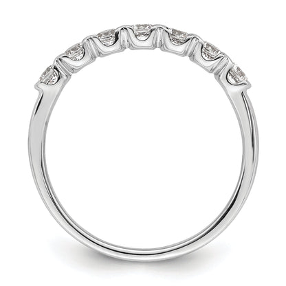 0.50ct. CZ Solid Real 14K White Complete 7-Stone Wedding Wedding Band Ring