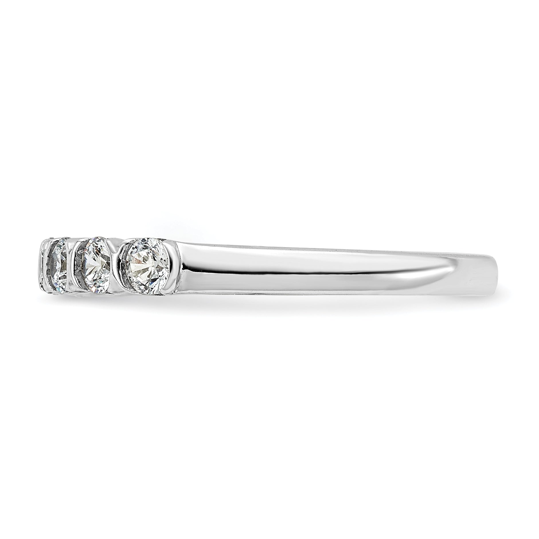 0.50ct. CZ Solid Real 14K White Complete 7-Stone Wedding Wedding Band Ring