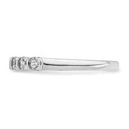 0.50ct. CZ Solid Real 14K White Complete 7-Stone Wedding Wedding Band Ring