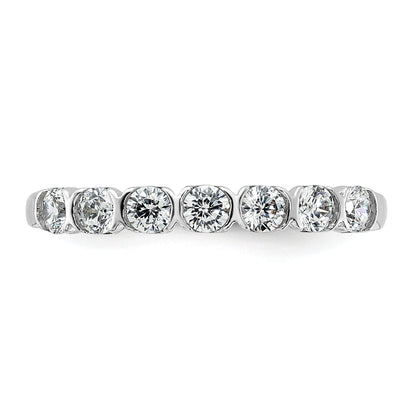 0.50ct. CZ Solid Real 14K White Complete 7-Stone Wedding Wedding Band Ring