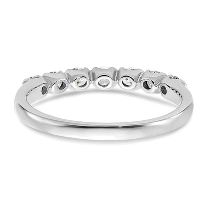 0.50ct. CZ Solid Real 14K White Complete 7-Stone Wedding Wedding Band Ring
