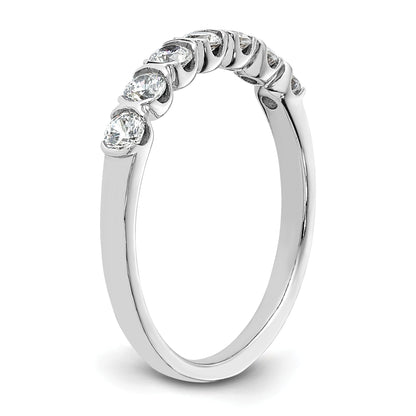 0.50ct. CZ Solid Real 14K White Complete 7-Stone Wedding Wedding Band Ring