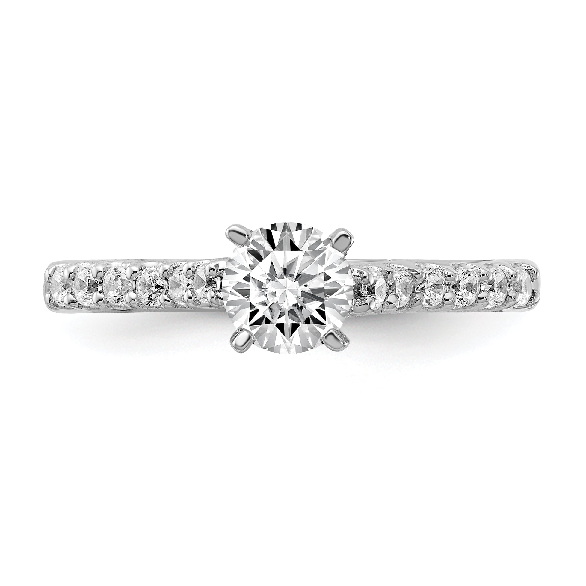 0.50ct. CZ Solid Real 14k White Gold Engagement Ring