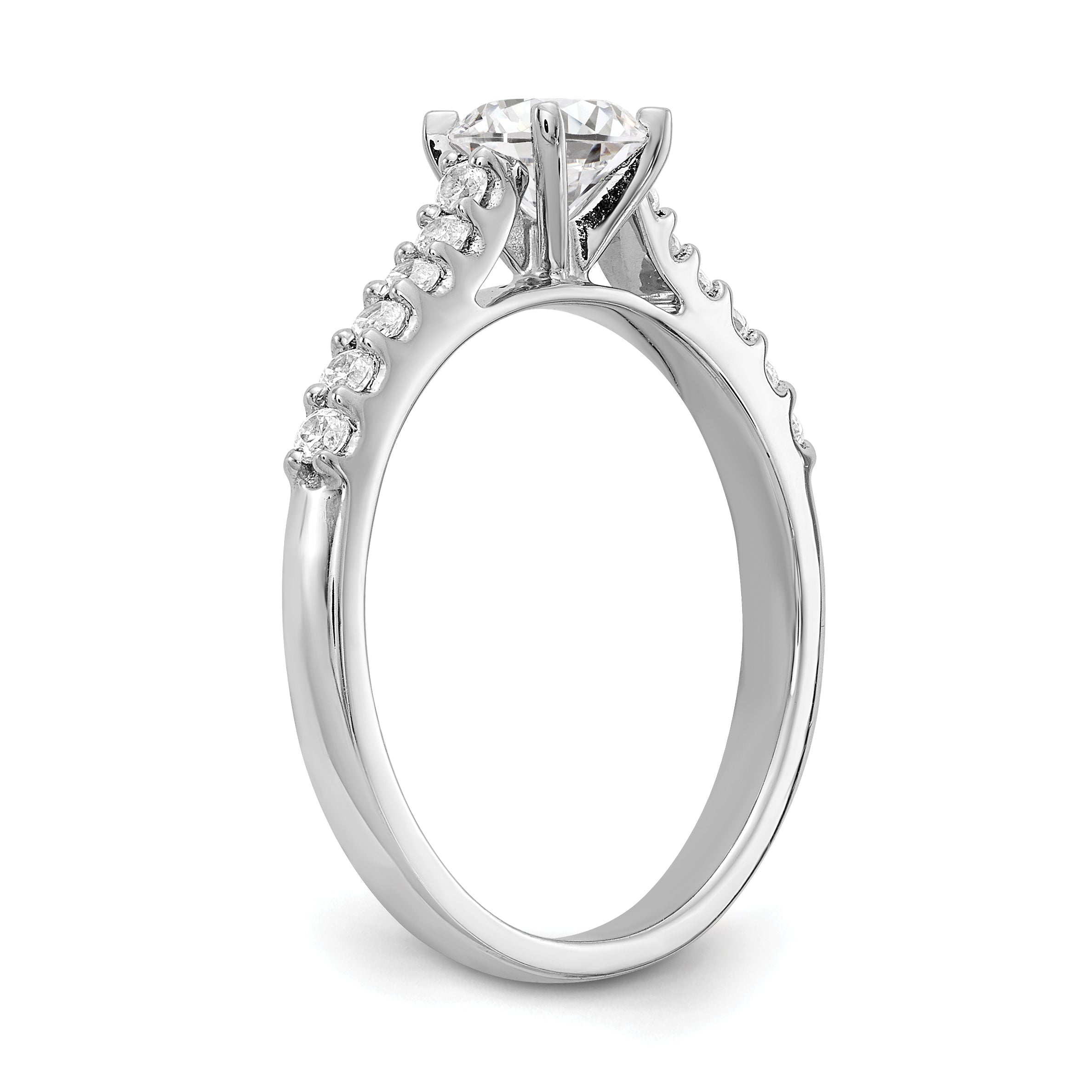 0.50ct. CZ Solid Real 14k White Gold Engagement Ring