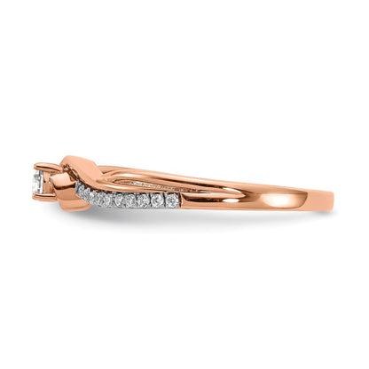 1/3 Ct. Natural Round Diamond By-Pass Engagement Bridal Ring 14K Rose Gold