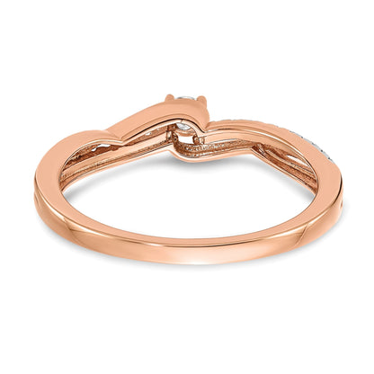 1/3 Ct. Natural Round Diamond By-Pass Engagement Bridal Ring 14K Rose Gold