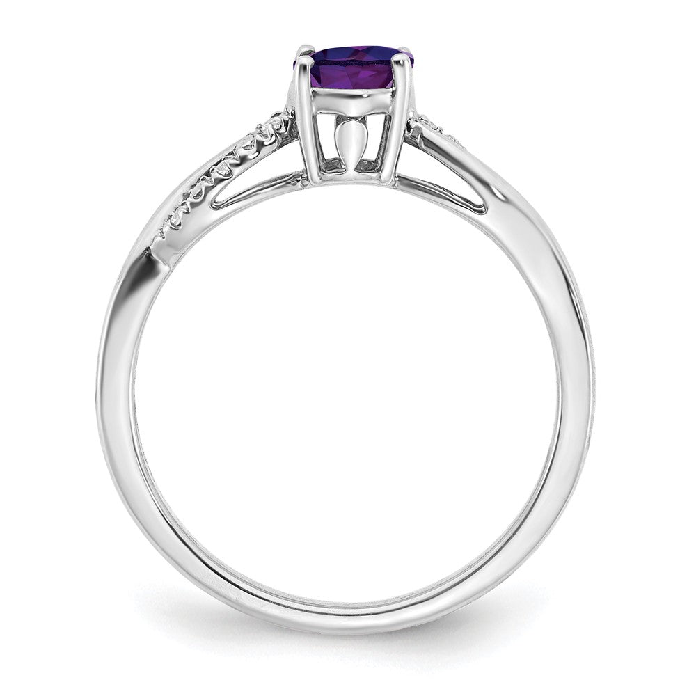 14k white gold oval amethyst and real diamond ring rm6146 am 005 wa