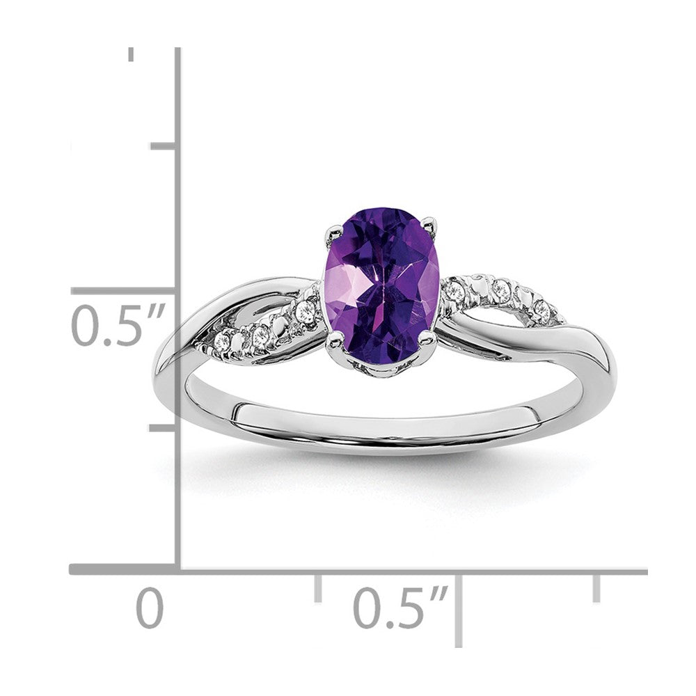 14k white gold oval amethyst and real diamond ring rm6146 am 005 wa