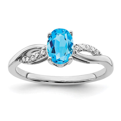 14k white gold oval blue topaz and real diamond ring rm6146 bt 005 wa