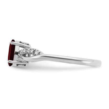 Solid 14k White Gold 6-stone PinK Simulated Sapphire Band