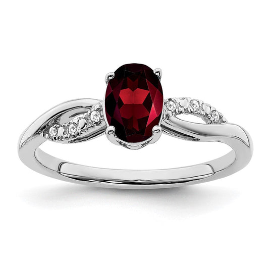 14k white gold oval garnet and real diamond ring rm6146 ga 005 wa