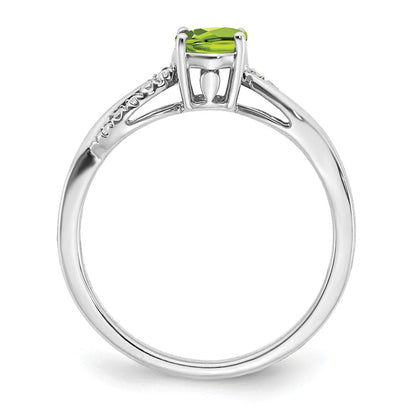 14k white gold oval peridot and real diamond ring rm6146 pe 005 wa
