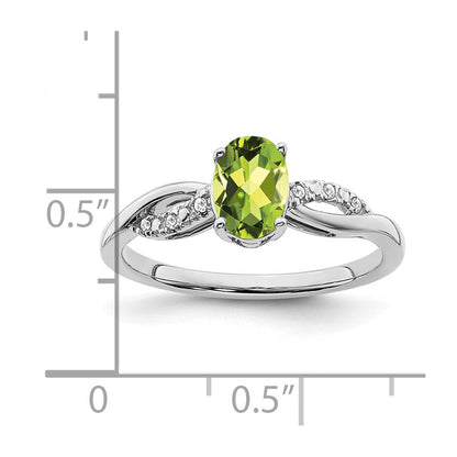 14k white gold oval peridot and real diamond ring rm6146 pe 005 wa