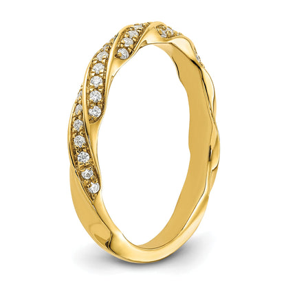 0.20ct. CZ Solid Real 14K Complete Twisted Wedding Wedding Band Ring