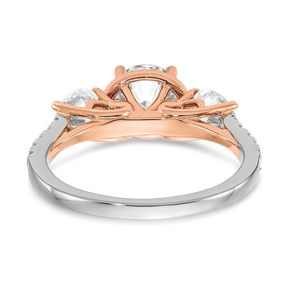 1.00ct. CZ Solid Real 14k White u0026 Rose Gold Engagement Ring