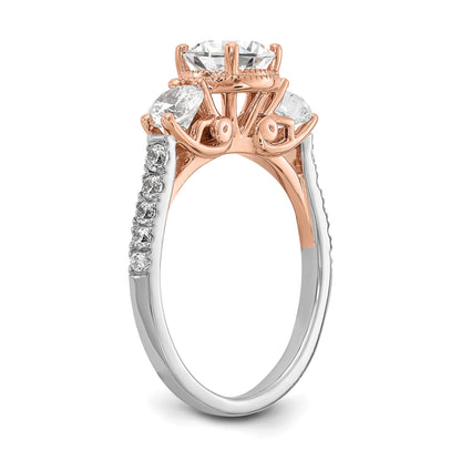 1.00ct. CZ Solid Real 14k White u0026 Rose Gold Engagement Ring