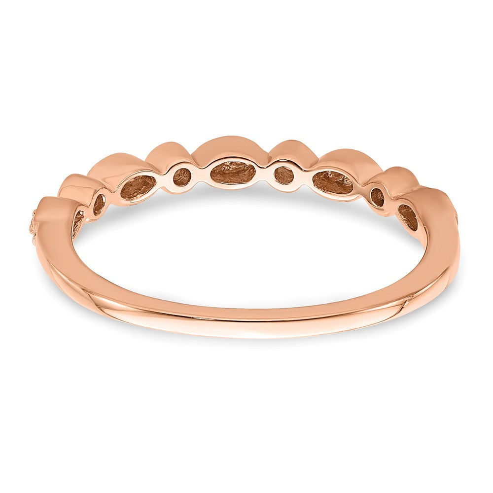 14k Rose Gold Real Diamond Set of 2 Wedding Bands