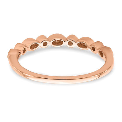 14k Rose Gold Real Diamond Set of 2 Wedding Bands