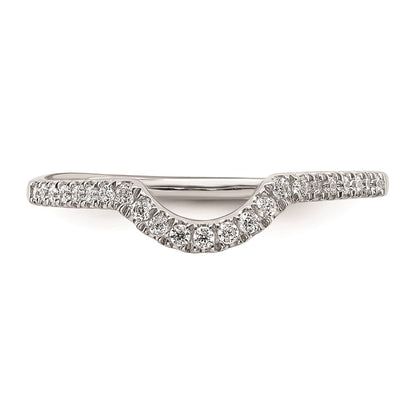 0.15ct. CZ Solid Real 14k White Gold Contoured Wedding Wedding Band Ring