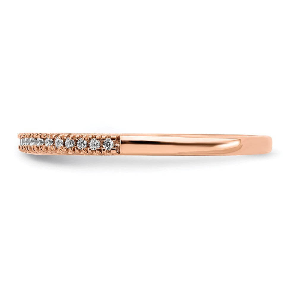 14k Rose Gold Real Diamond Wedding Band