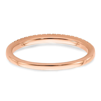 14k Rose Gold Real Diamond Wedding Band