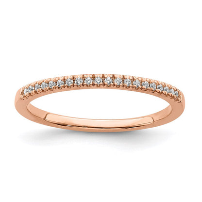14k Rose Gold Real Diamond Wedding Band