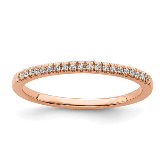 14k Rose Gold Real Diamond Wedding Band