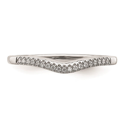 Solid 14k Rose Gold Simulated CZ Contoured Wedding Band