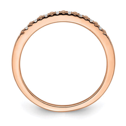 14k Rose Gold Real Diamond Wedding Band