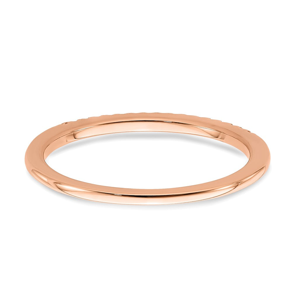 14k Rose Gold Real Diamond Wedding Band