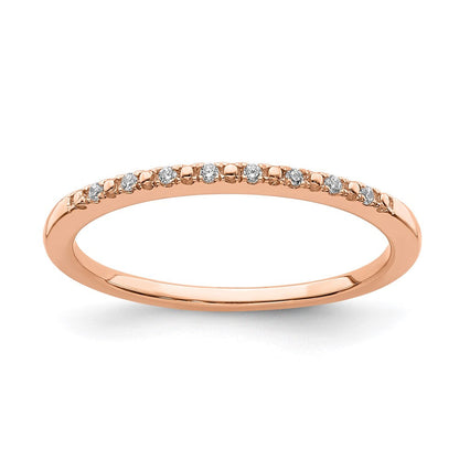 14k Rose Gold Real Diamond Wedding Band