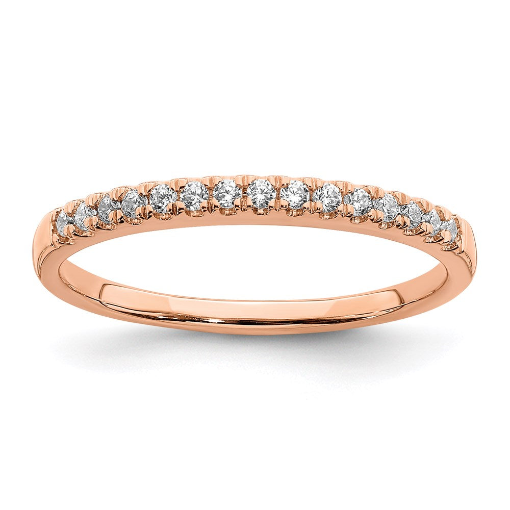 14k Rose Gold Real Diamond Wedding Band