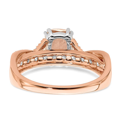 14k Rose Gold Morganite Real Diamond Engagement Ring