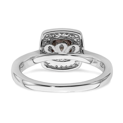 14k White Gold Mystic Fire Real Diamond Halo Engagement Ring