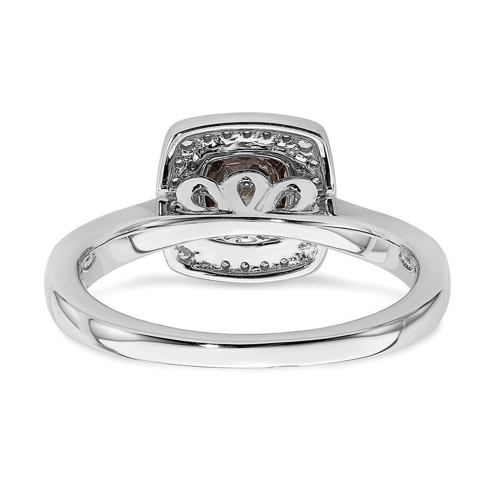Solid 14k White Gold Mystic Fire Simulated CZ Halo Engagement Ring