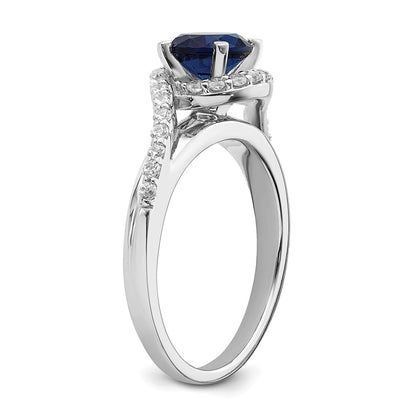 1.00ct. CZ Solid Real 14k White Gold Halo Engagement Ring