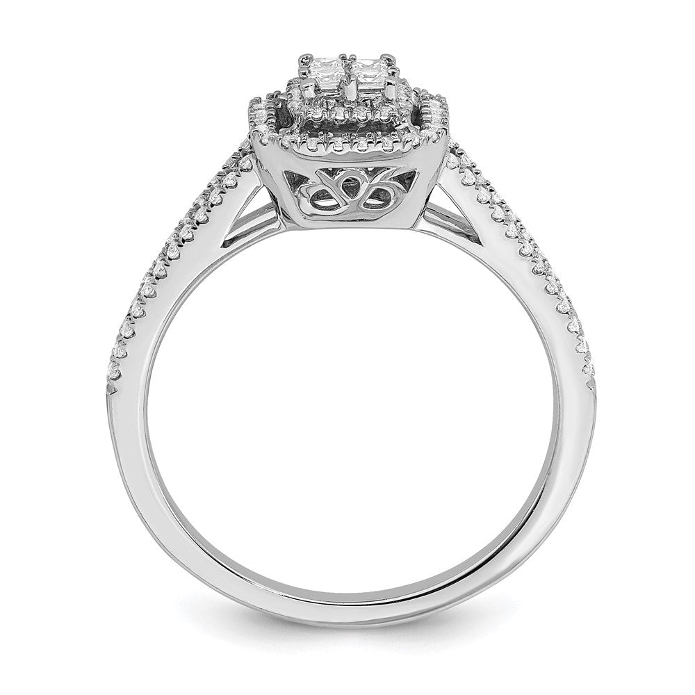 10k white gold real diamond cluster engagement ring rm6392e 038 0waa