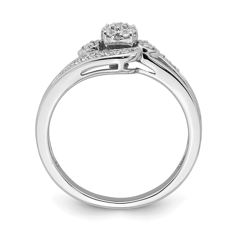10k white gold real diamond cluster engagement ring rm6397e 020 0waa