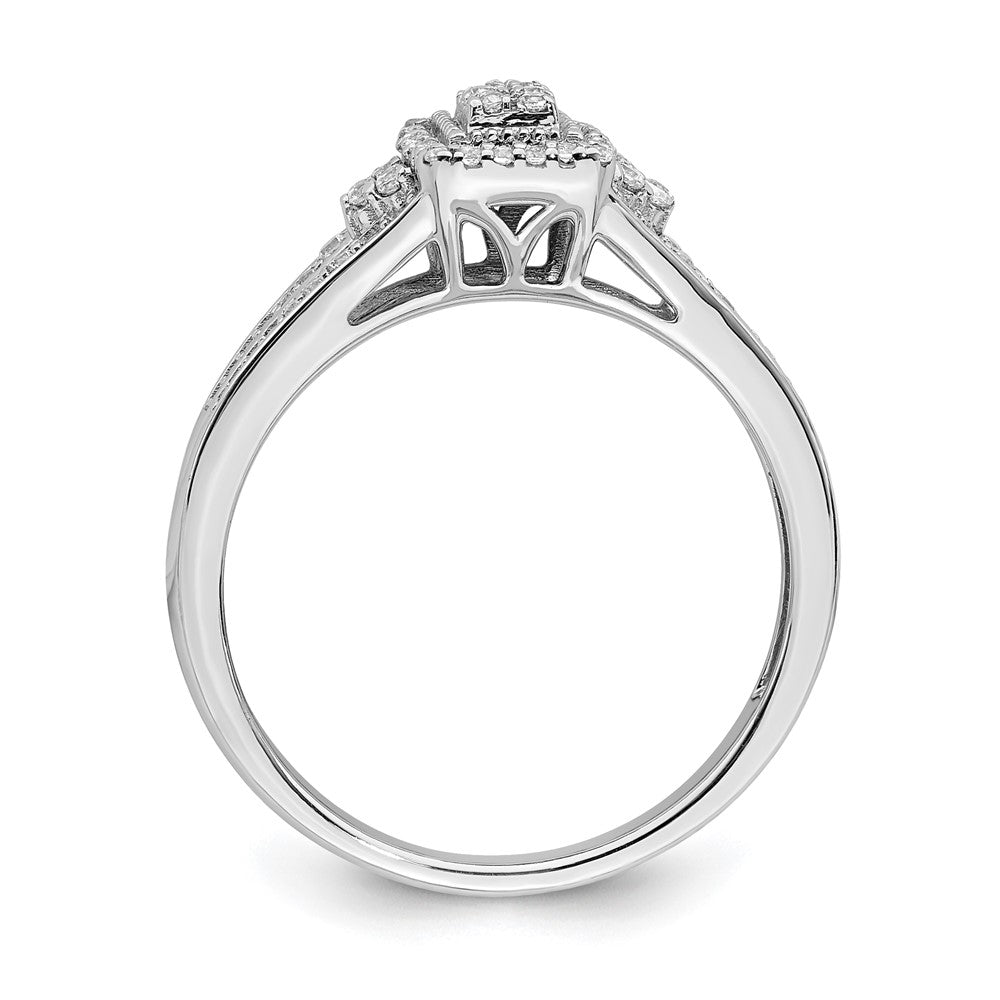 10k white gold real diamond cluster engagement ring rm6398e 020 0waa