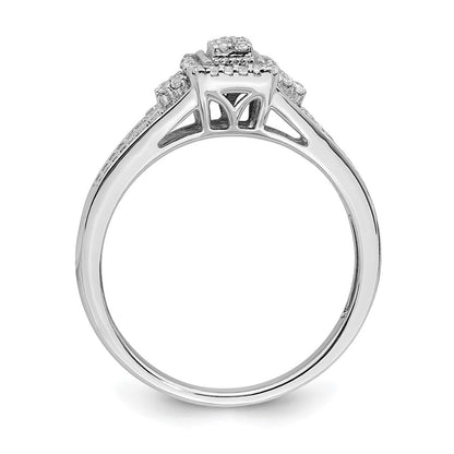 10k white gold real diamond cluster engagement ring rm6398e 020 0waa