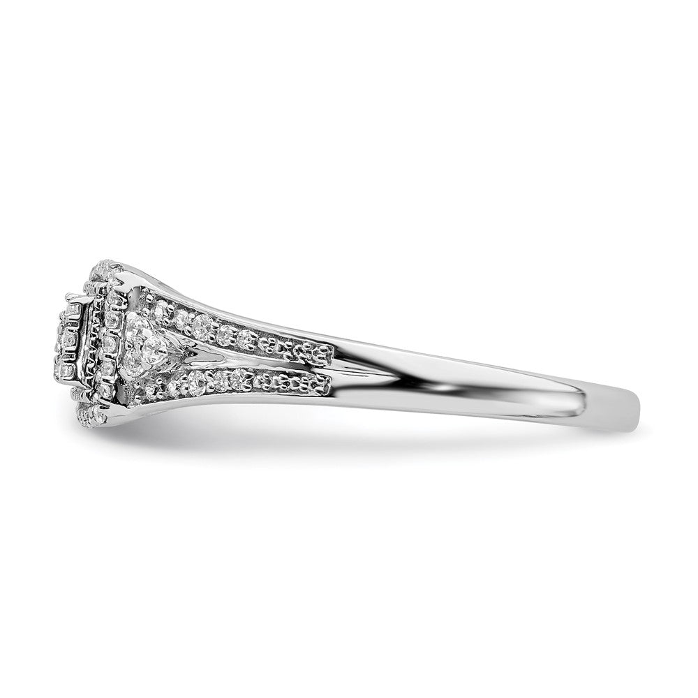 10k white gold real diamond cluster engagement ring rm6398e 020 0waa