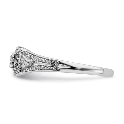 10k white gold real diamond cluster engagement ring rm6398e 020 0waa
