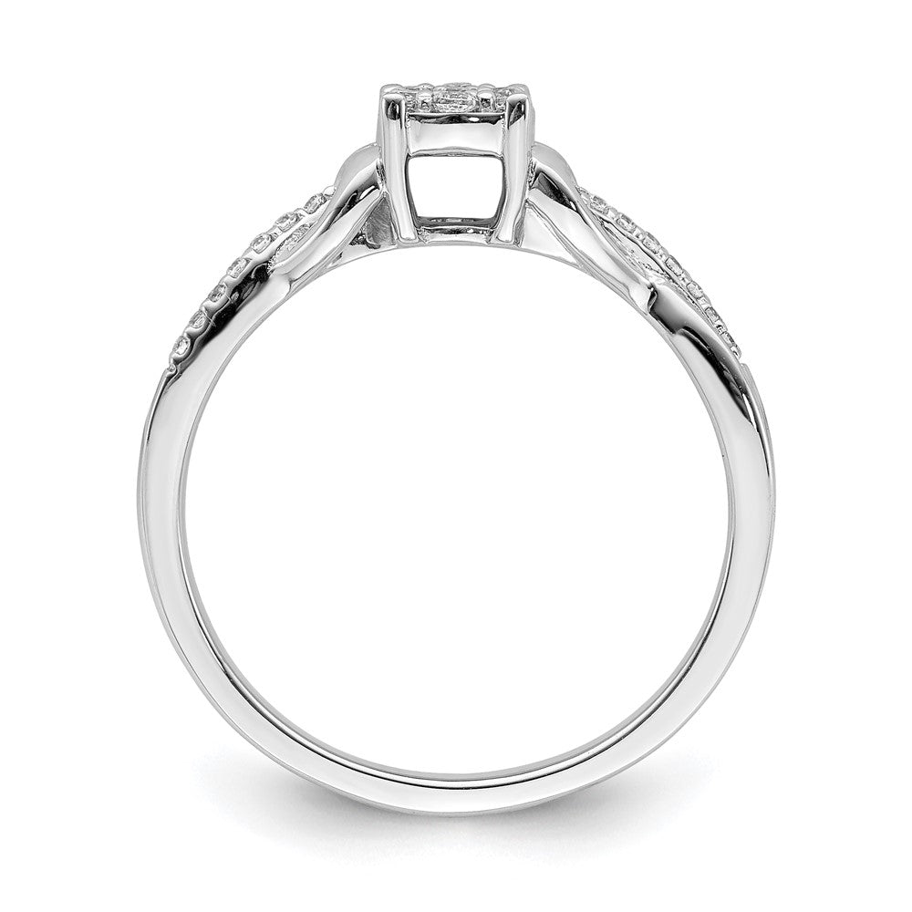 10k white gold real diamond cluster engagement ring rm6400e 016 0waa