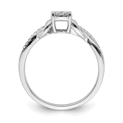 10k white gold real diamond cluster engagement ring rm6400e 016 0waa