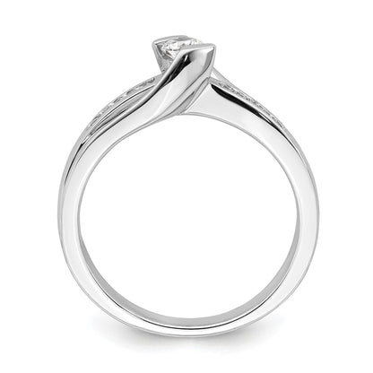 1/2 Ct. Natural Diamond By-Pass Style Bridal Engagement Ring Set 14K White Gold