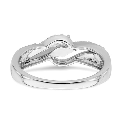 1/2 Ct. Natural Diamond By-Pass Style Bridal Engagement Ring Set 14K White Gold