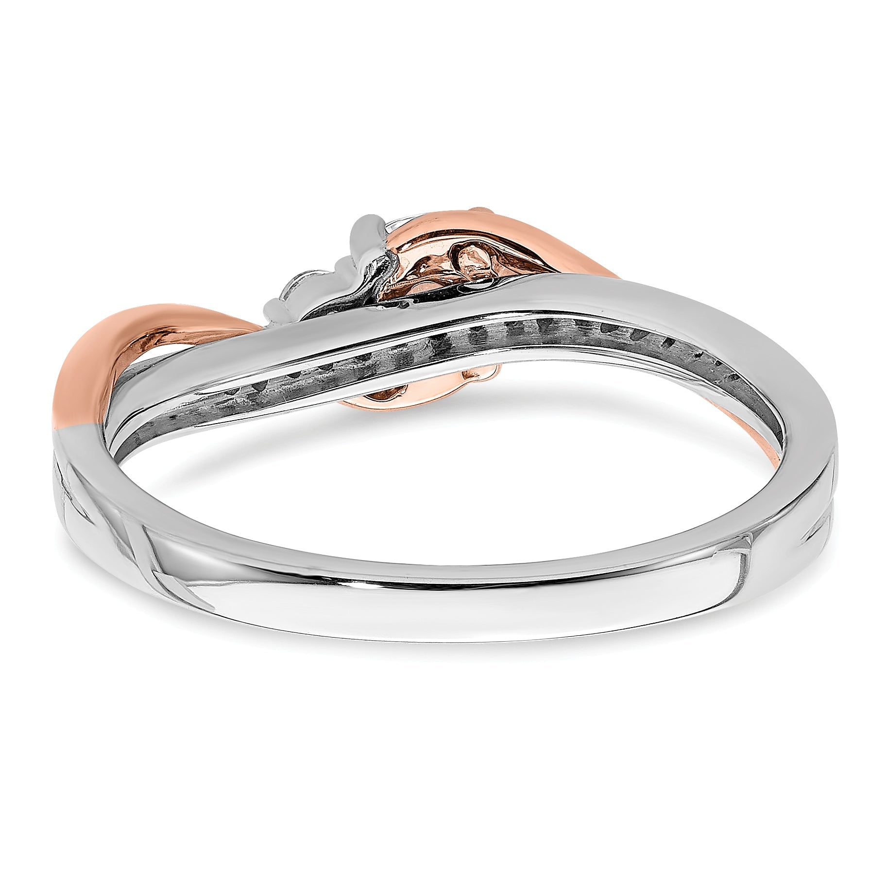 0.25ct. CZ Solid Real 14k White u0026 Rose Gold Engagement Ring
